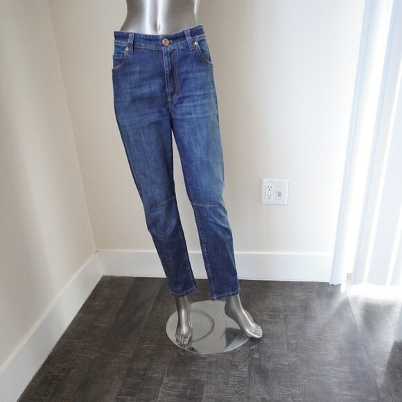 Brunello Cucinelli Jeans Monili Equestrian Straight Leg Blue Denim Size 4 - Picture 5 of 11